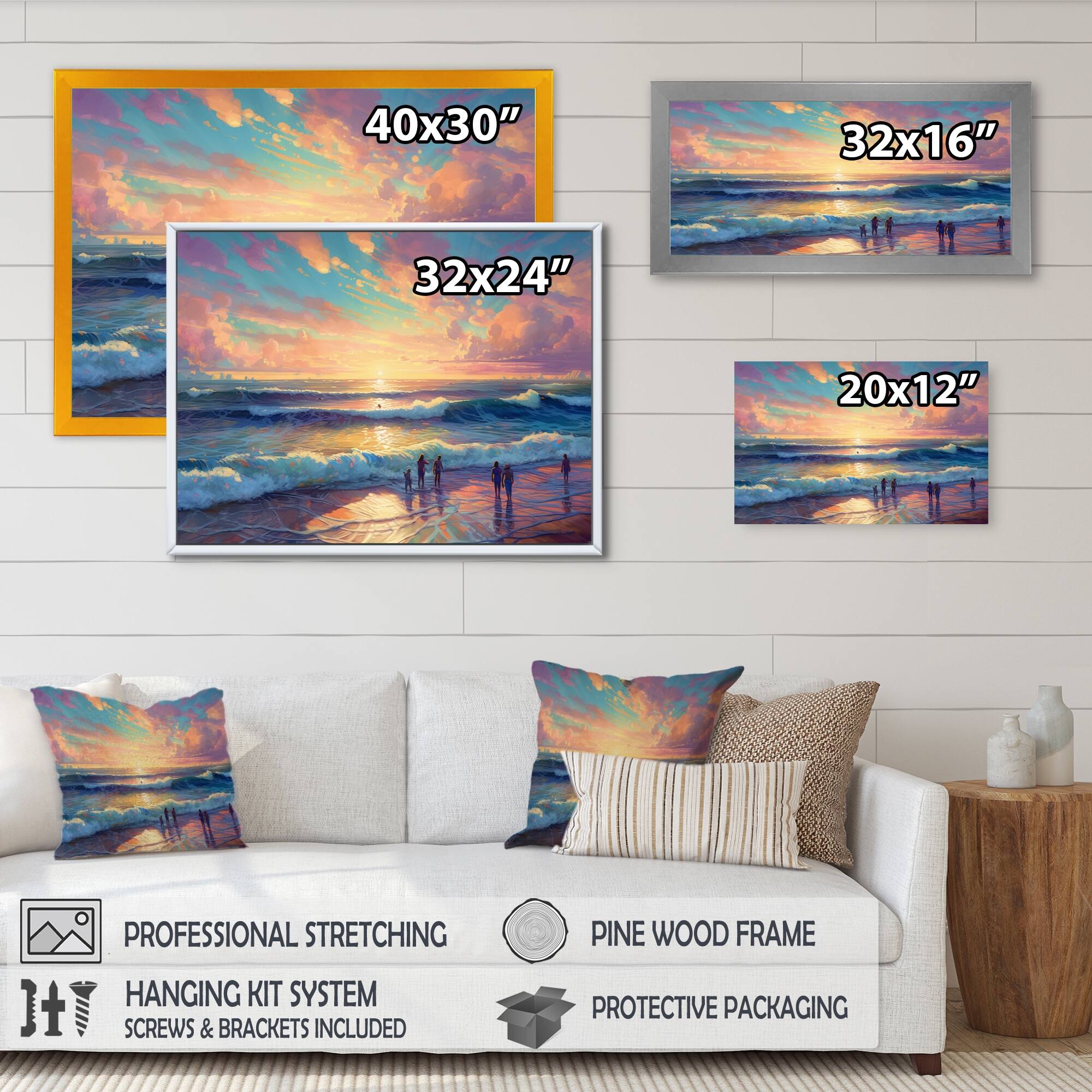 Designart "Ocean In All It"S Beaty Ii" Modern Landscape Beach Framed